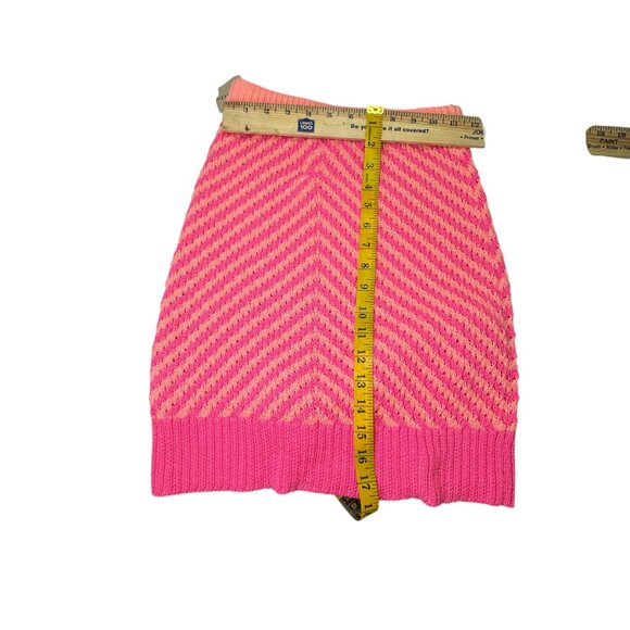 For Love & Lemons Chevron Knit Mini Skirt Pink & Orange XL - Picture 8 of 8